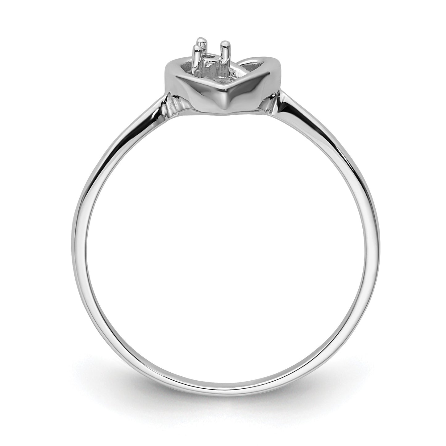 14k White Gold .02ct. Diamond Heart Ring Mounting