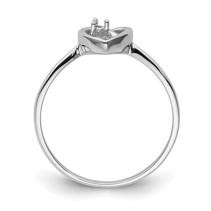 14k White Gold .02ct. Diamond Heart Ring Mounting