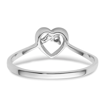 14k White Gold .02ct. Diamond Heart Ring Mounting