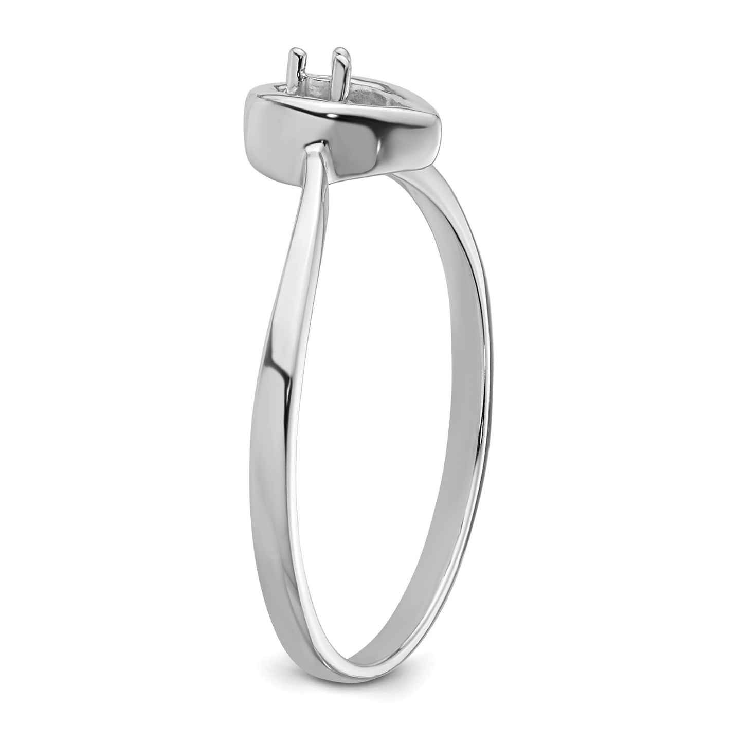 14k White Gold .02ct. Diamond Heart Ring Mounting