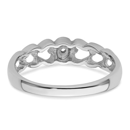 14k White Gold .02ct. Diamond Heart Ring Mounting