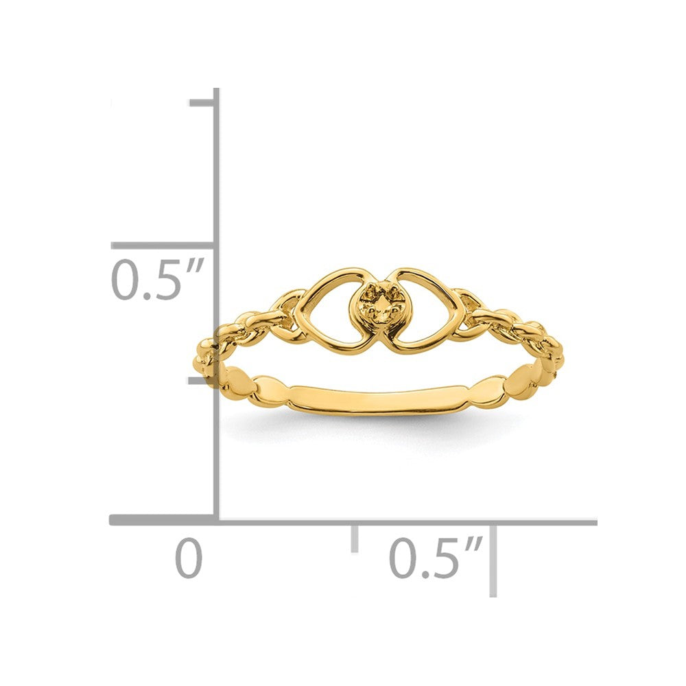 14k .01ct. Diamond Heart Ring Mounting