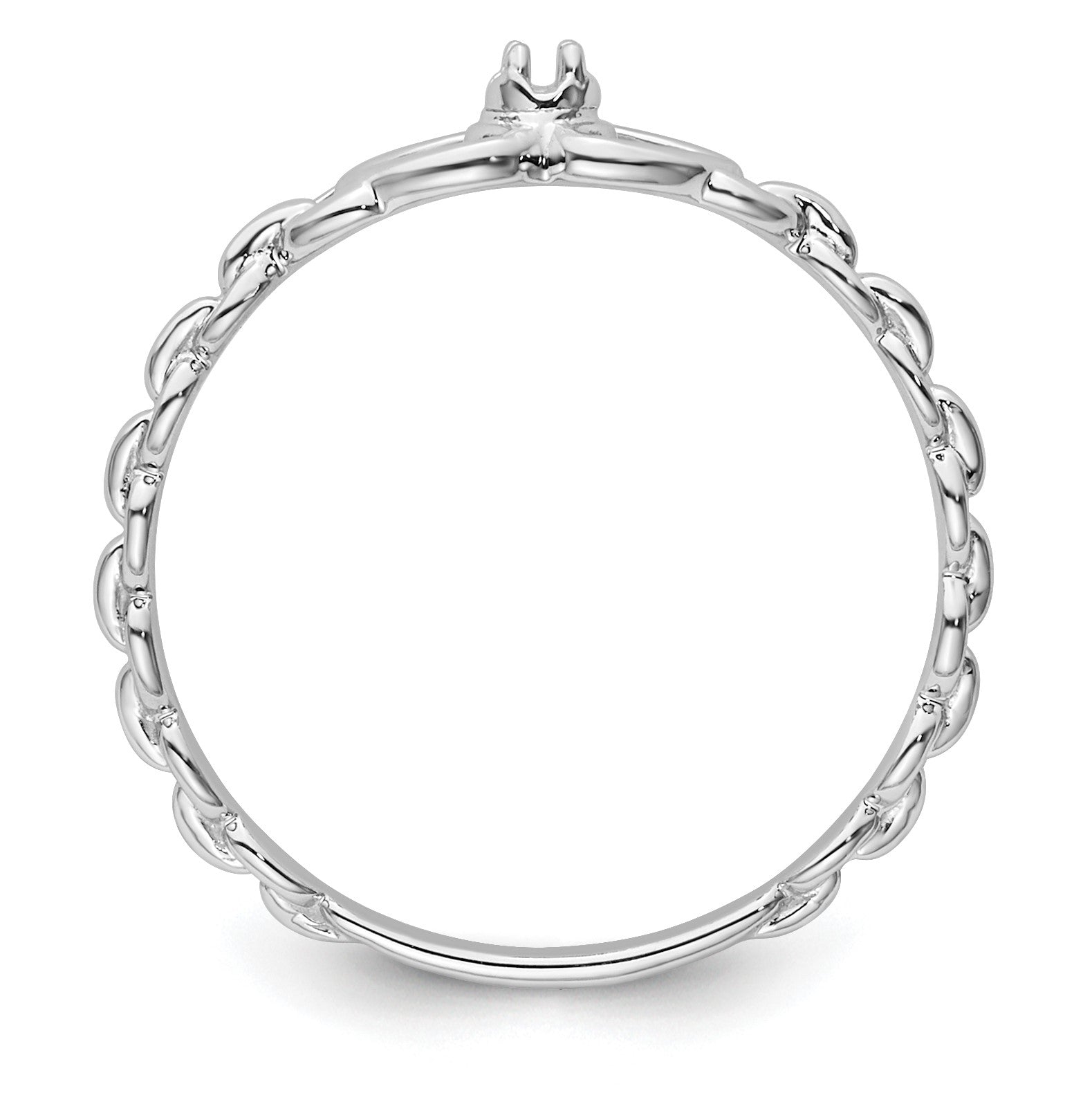 14k White Gold .01ct. Diamond Heart Ring Mounting