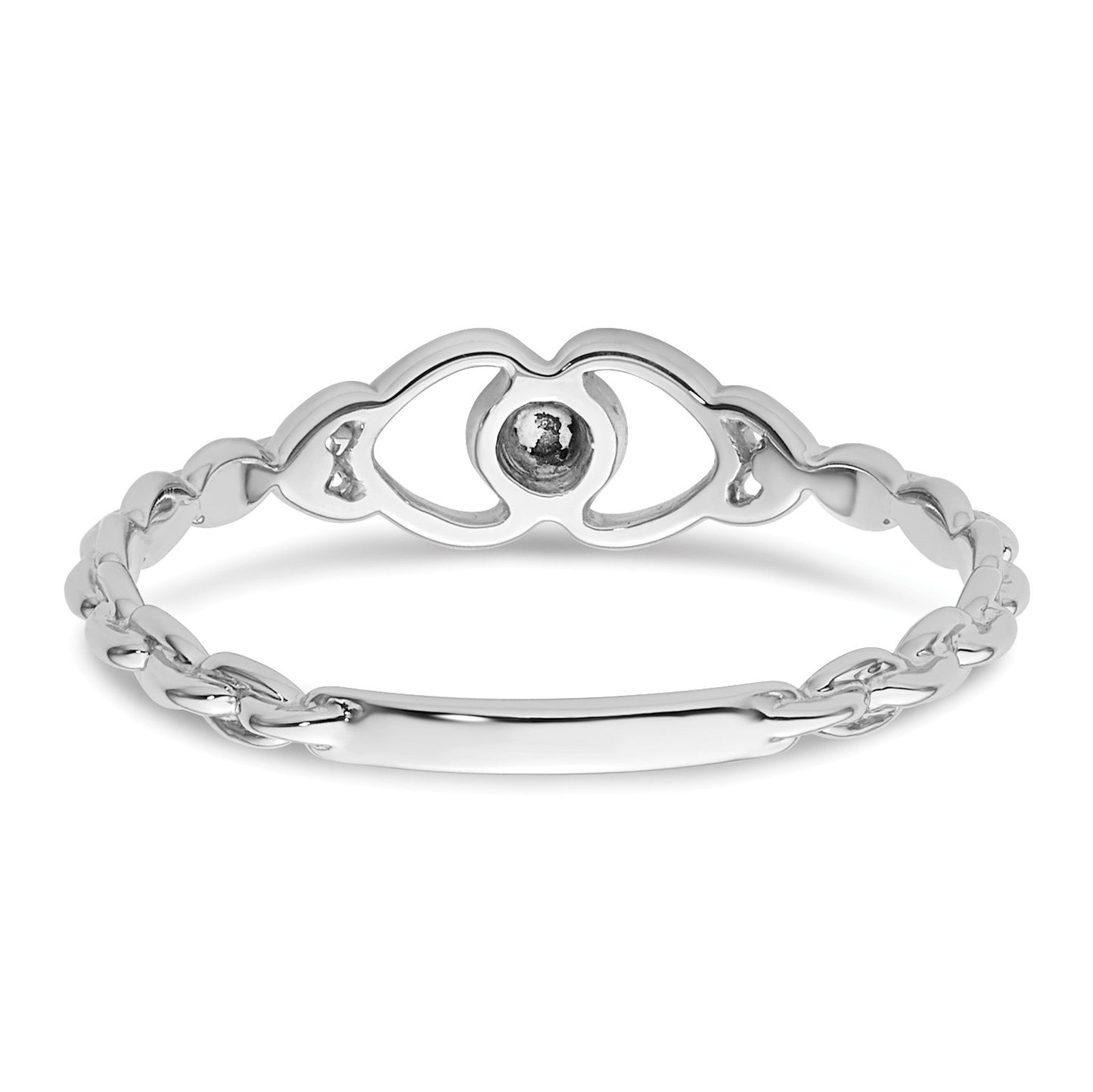 14k White Gold .01ct. Diamond Heart Ring Mounting