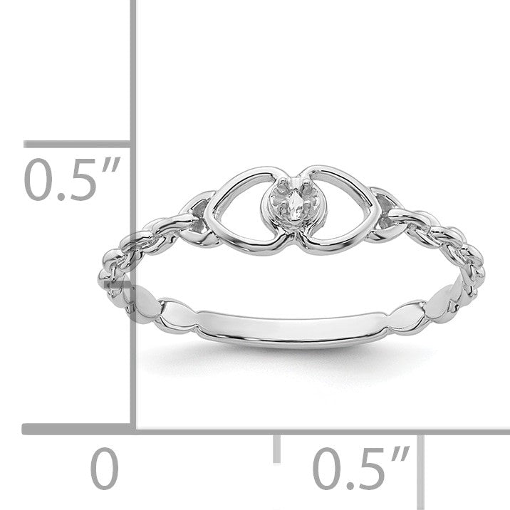 14k White Gold .01ct. Diamond Heart Ring Mounting