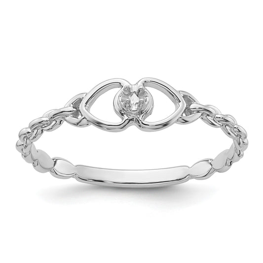 14k White Gold .01ct. Diamond Heart Ring Mounting