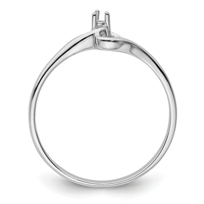 14k White Gold Heart Ring Mounting