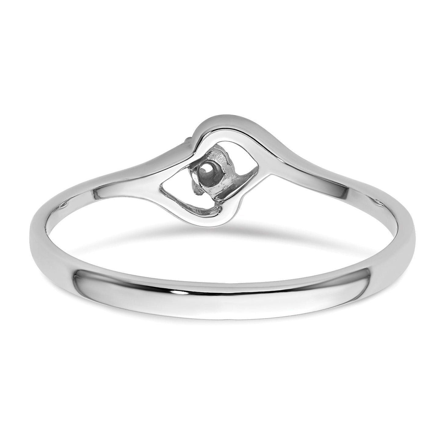 14k White Gold Heart Ring Mounting