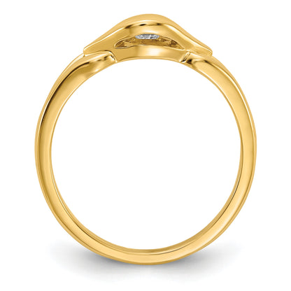 14k Polished 1/8 carat AA Diamond Ring