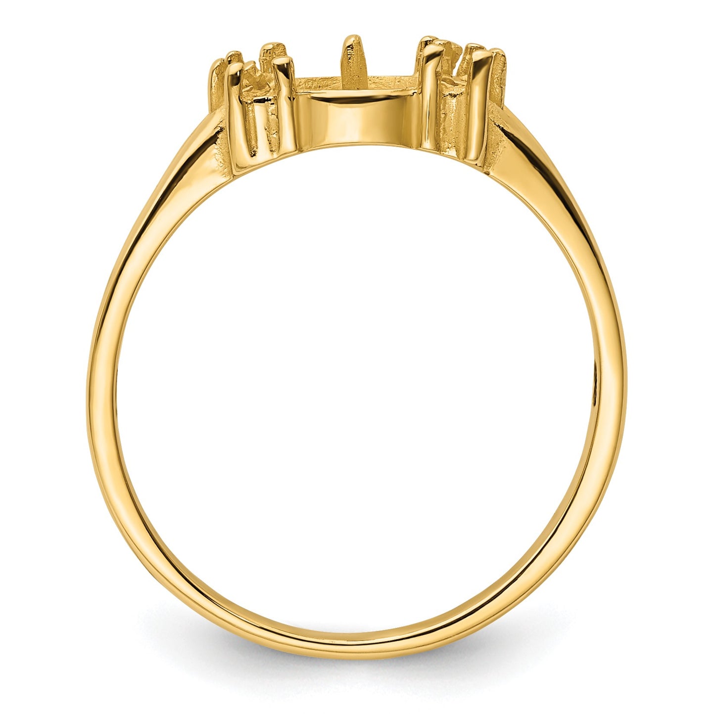 14k Holds 6mm Pearl and 6-1.4mm Stones Ring Mounting