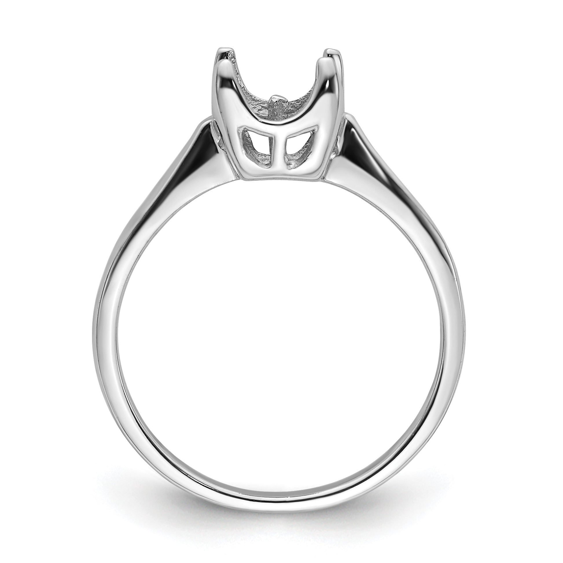 14k White Gold Holds 6mm Pearl Ring Mounting