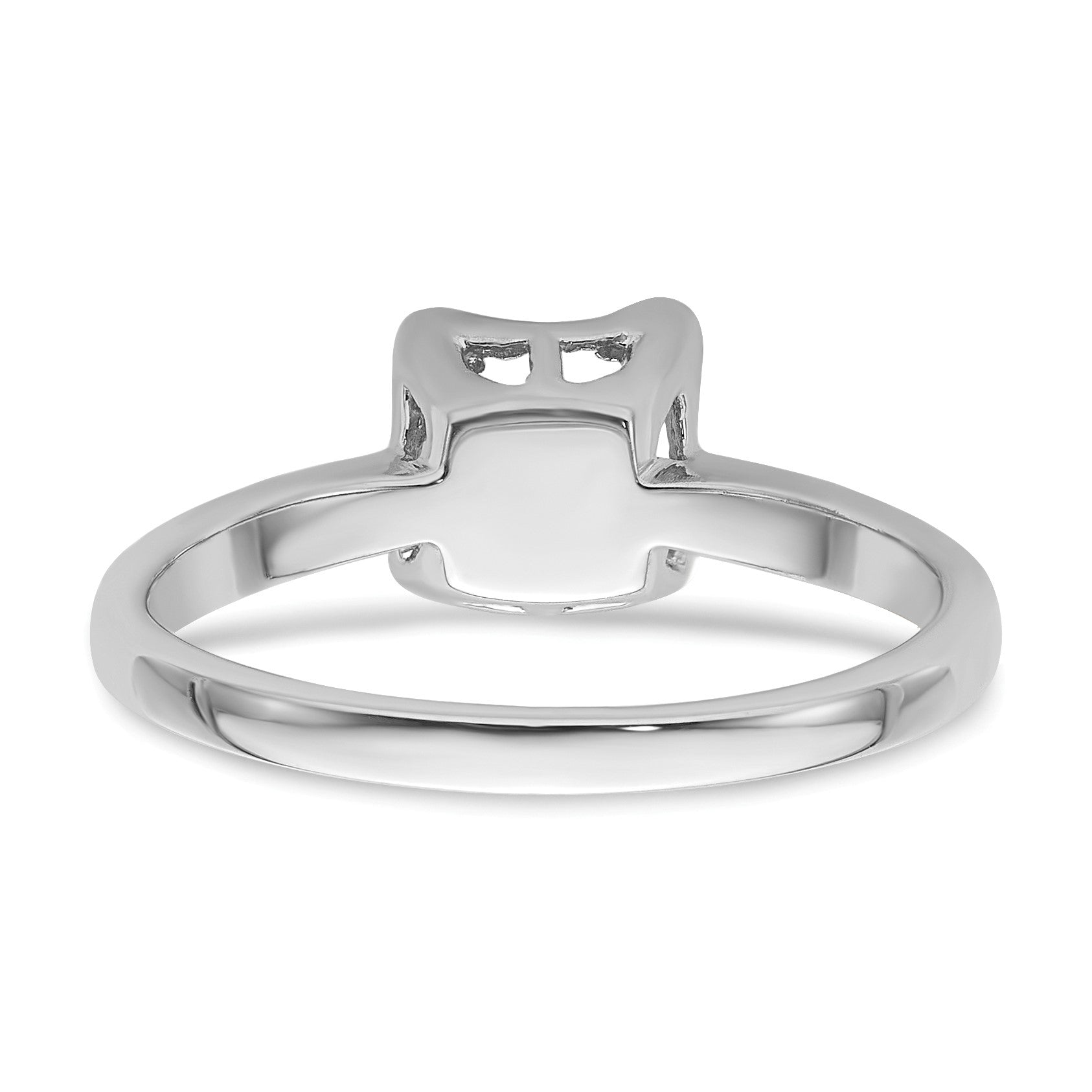 14k White Gold Holds 6mm Pearl Ring Mounting