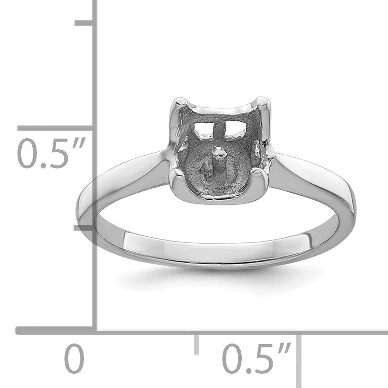 14k White Gold Holds 6mm Pearl Ring Mounting