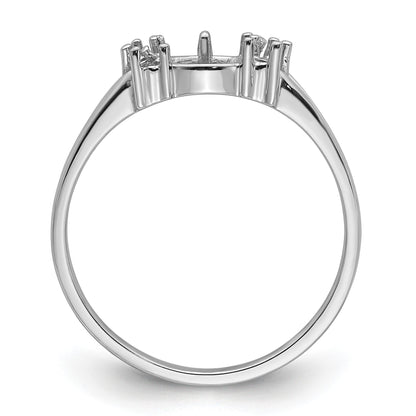 14k White Gold Holds 6mm Pearl and 6-1.4mm Stones Ring Mounting