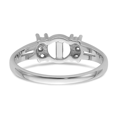 14k White Gold Holds 6mm Pearl and 6-1.4mm Stones Ring Mounting