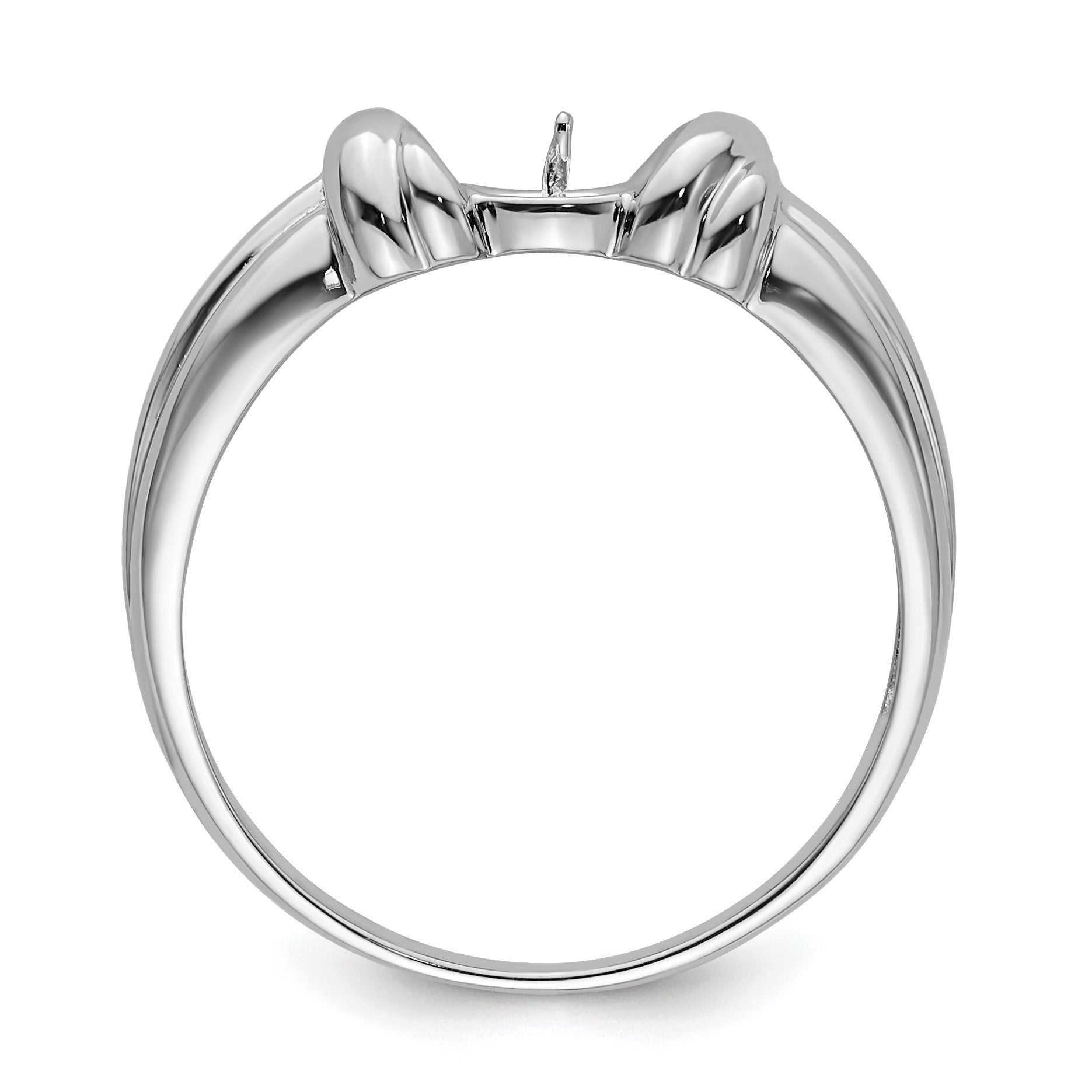 14k White Gold Holds 6mm Pearl Ring Mounting