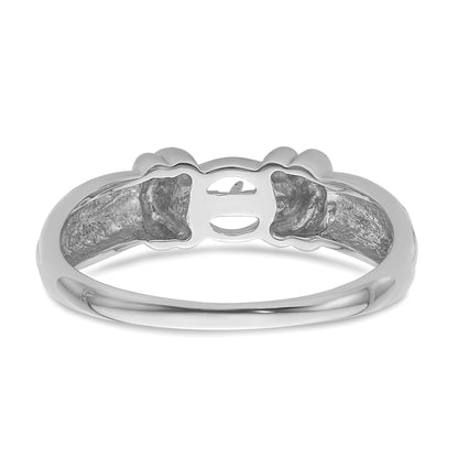 14k White Gold Holds 6mm Pearl Ring Mounting