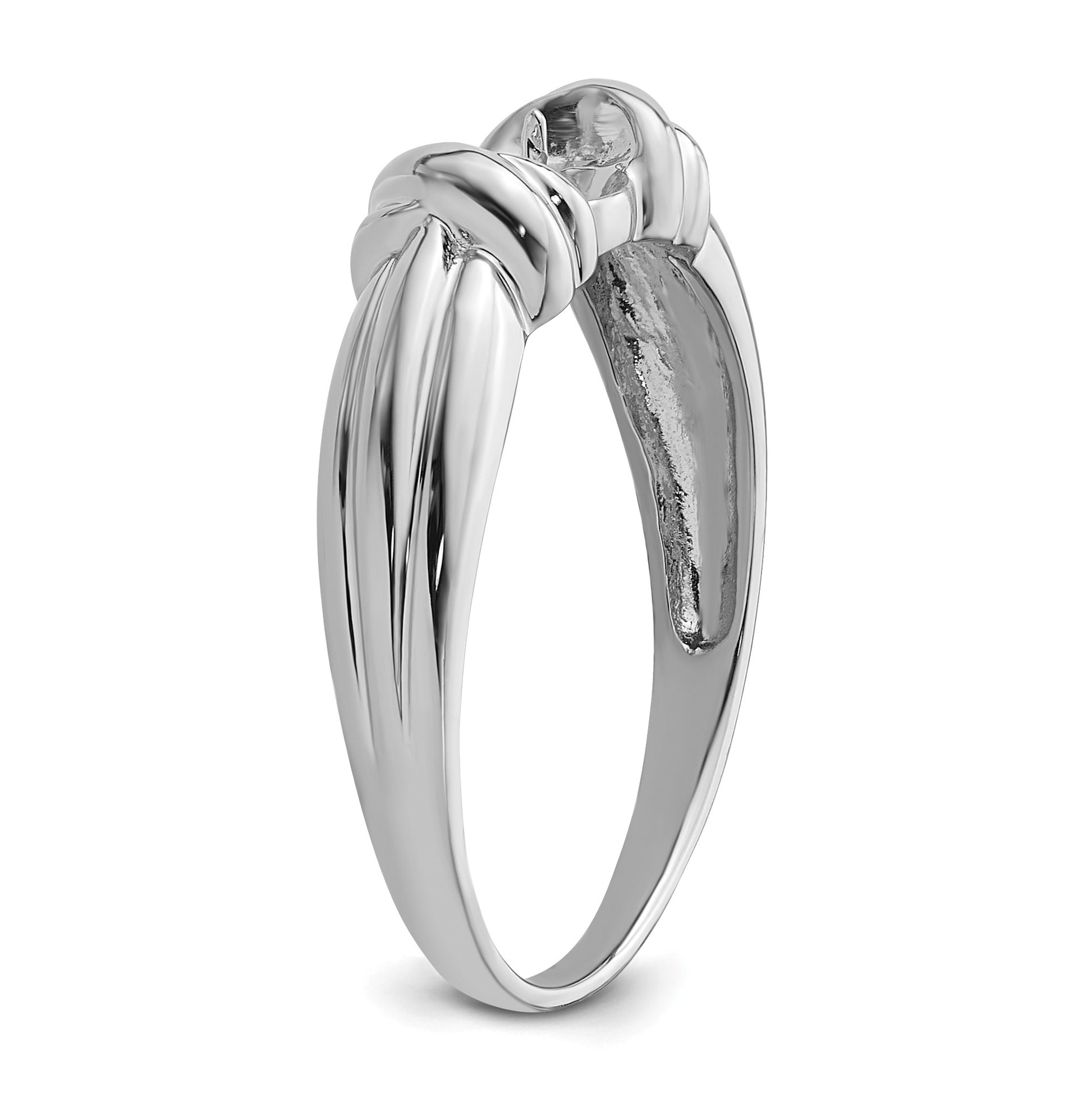 14k White Gold Holds 6mm Pearl Ring Mounting