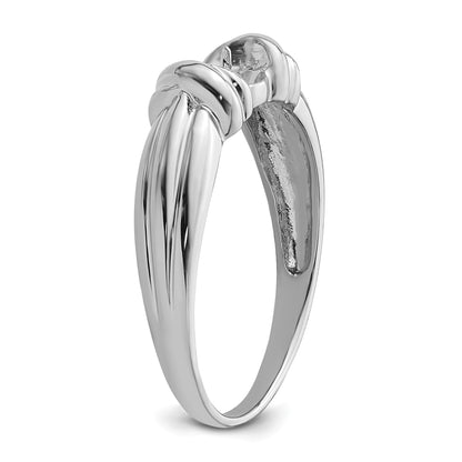 14k White Gold Holds 6mm Pearl Ring Mounting
