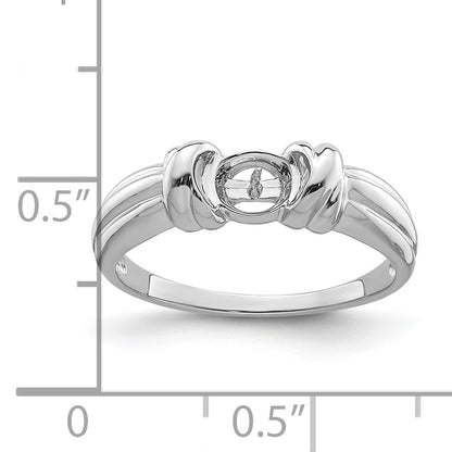 14k White Gold Holds 6mm Pearl Ring Mounting