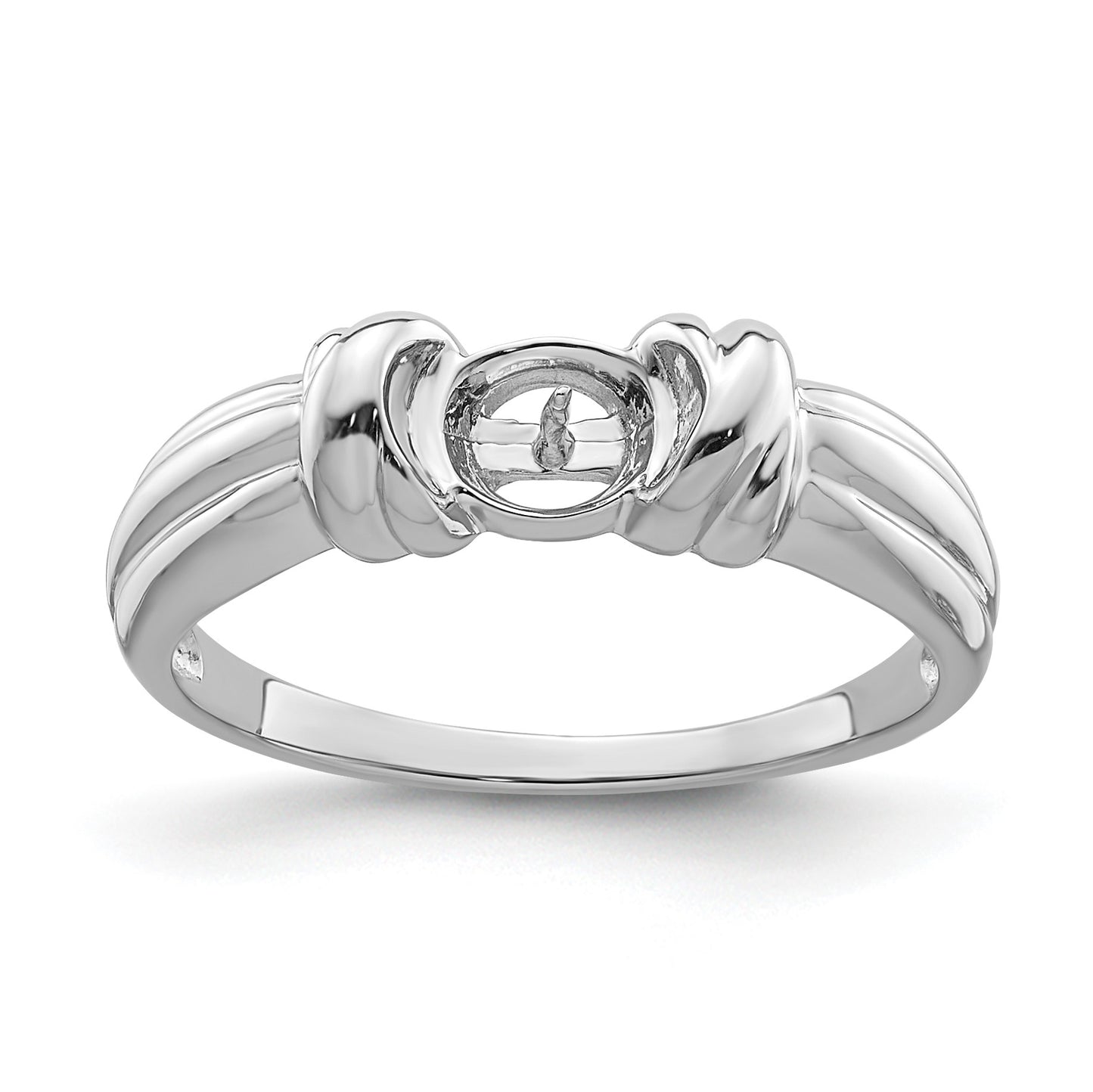 14k White Gold Holds 6mm Pearl Ring Mounting