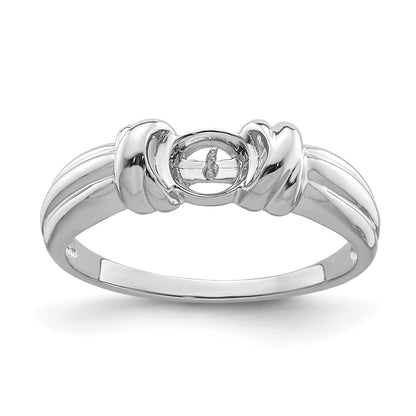 14k White Gold Holds 6mm Pearl Ring Mounting