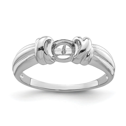 14k White Gold Holds 6mm Pearl Ring Mounting