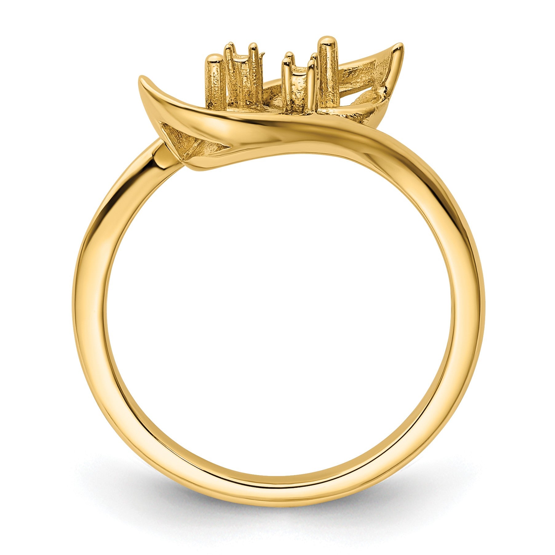 14k Holds 2-6mm Pearls and 2-1.4mm Stones Ring Mounting