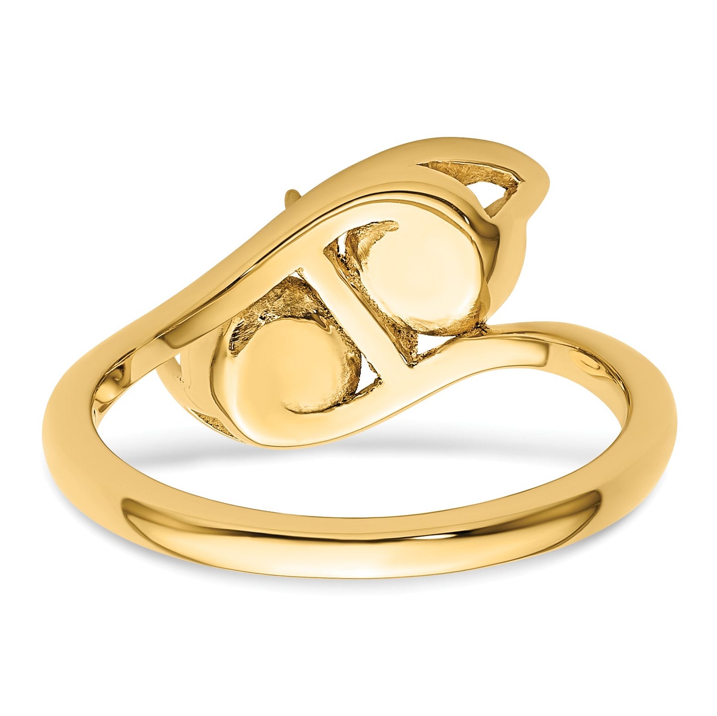 14k Holds 2-6mm Pearls and 2-1.4mm Stones Ring Mounting