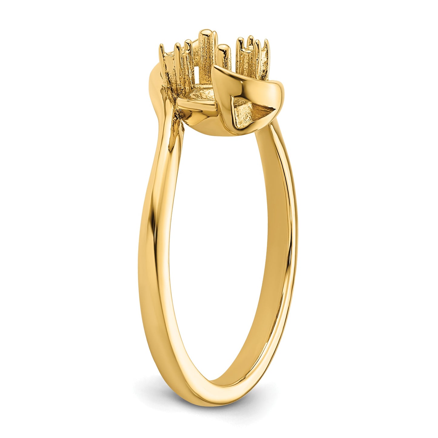 14k Holds 2-6mm Pearls and 2-1.4mm Stones Ring Mounting