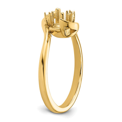 14k Holds 2-6mm Pearls and 2-1.4mm Stones Ring Mounting