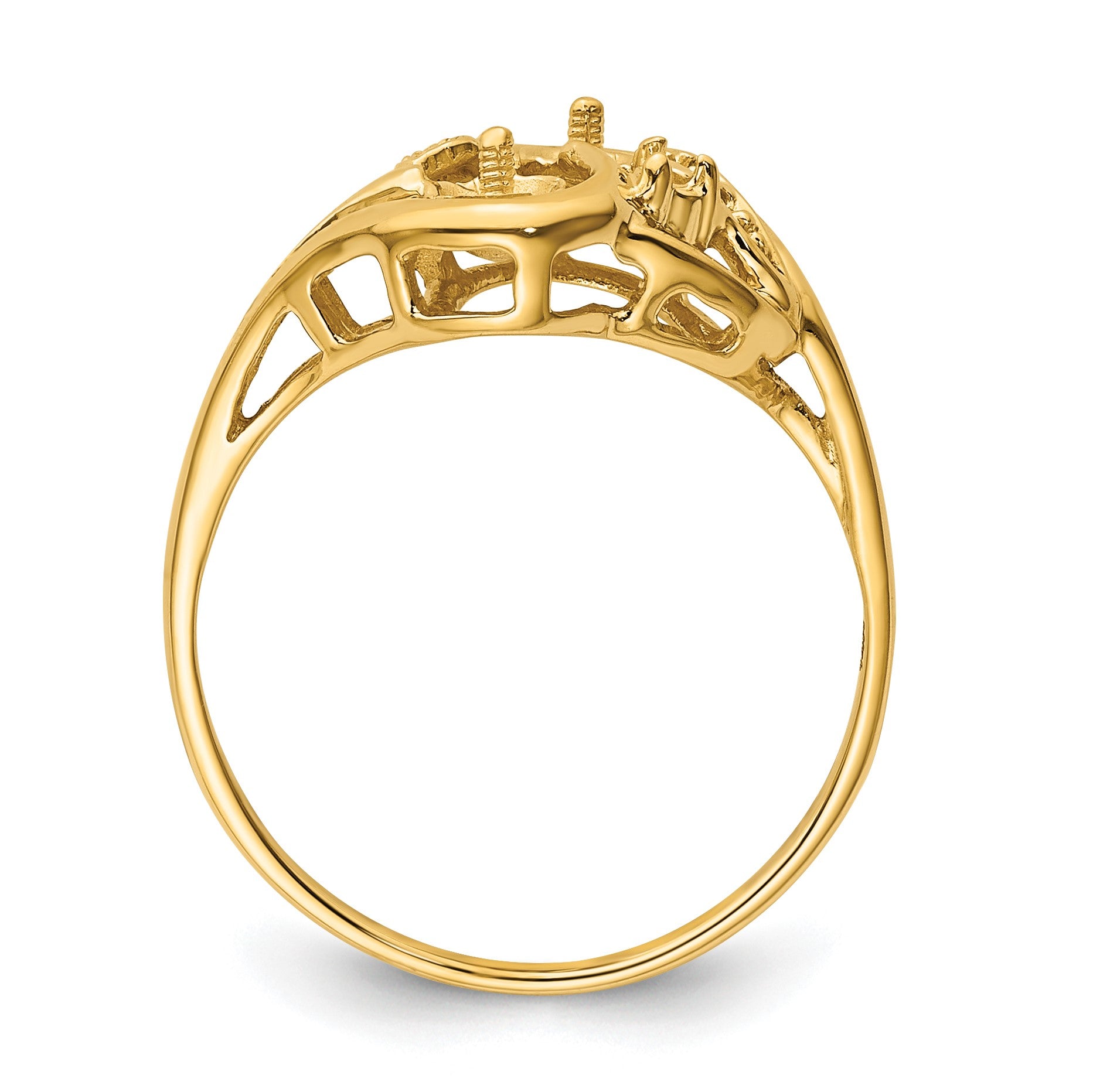 14k Holds 4mm Pearls and 1/20 carat Diamond Ring Mounting