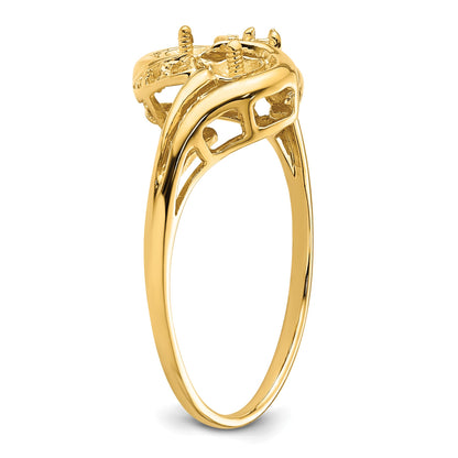 14k Holds 4mm Pearls and 1/20 carat Diamond Ring Mounting
