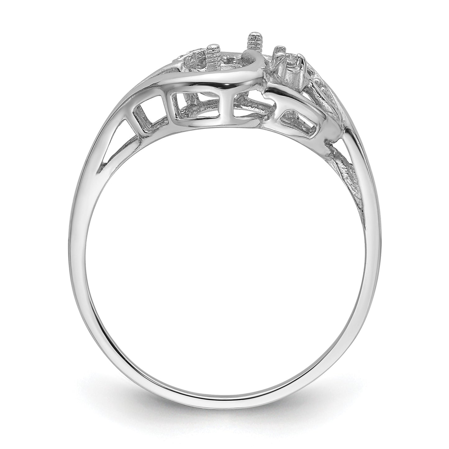 14k White Gold 4mm Pearls and 1/20 carat Diamond Ring Mounting