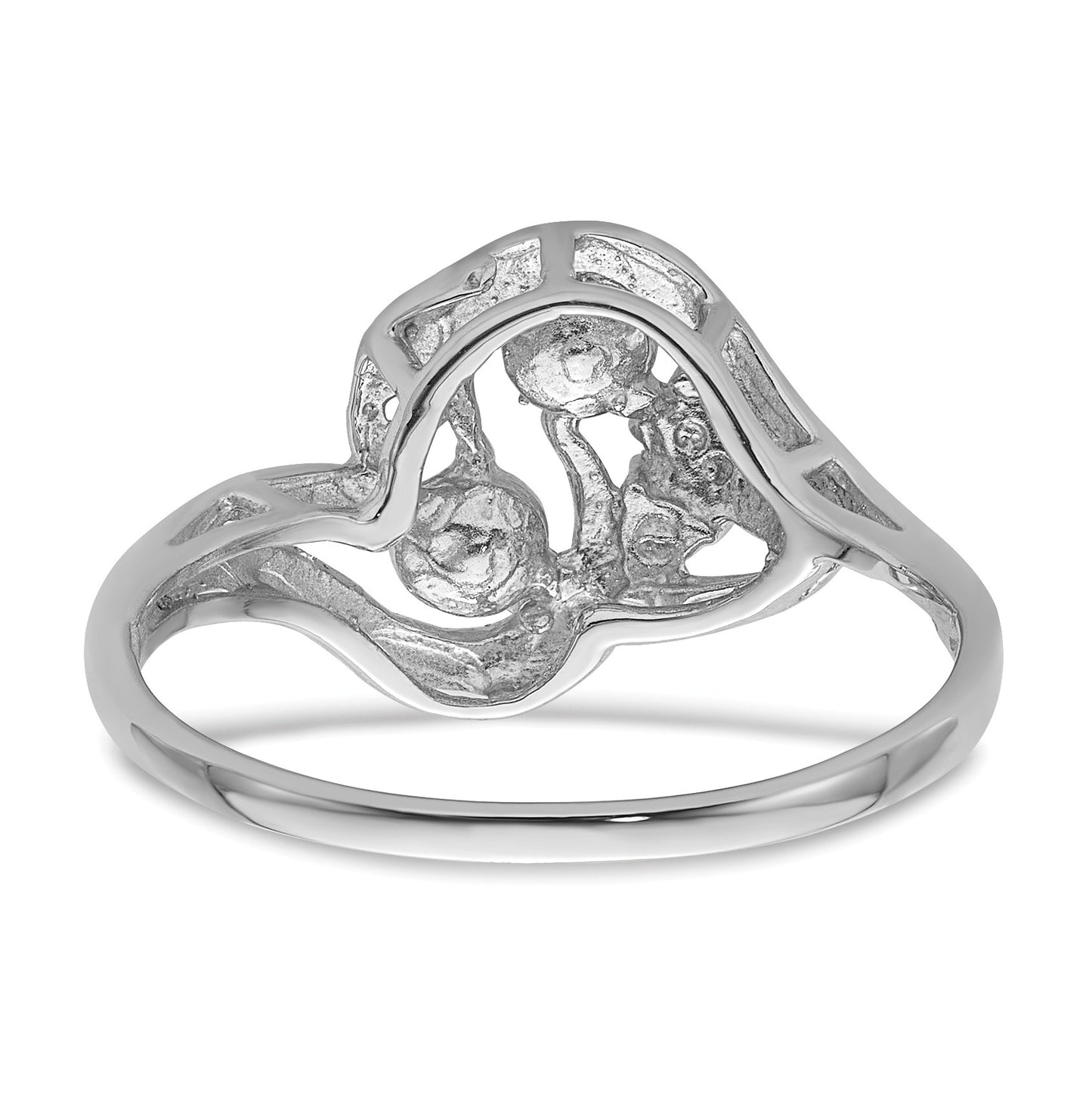 14k White Gold 4mm Pearls and 1/20 carat Diamond Ring Mounting