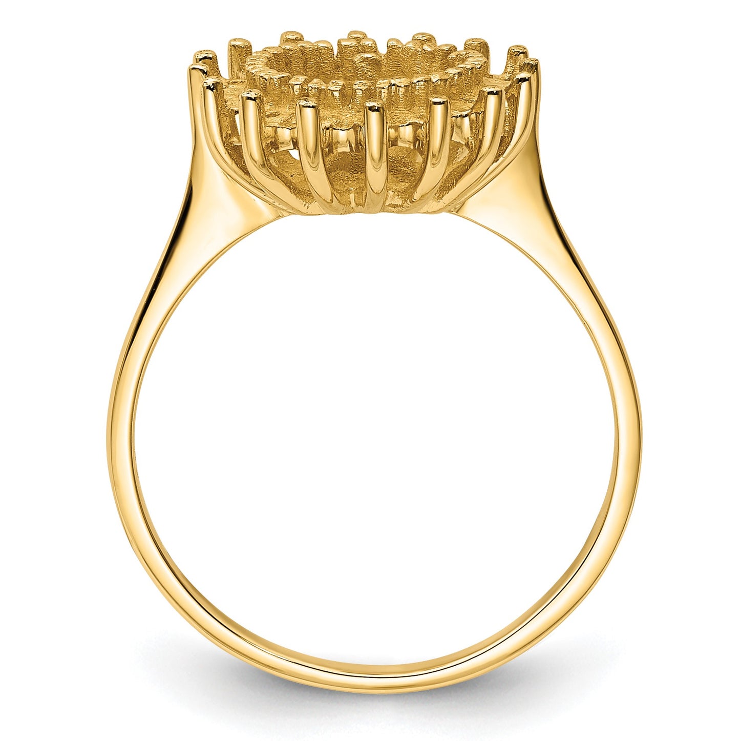 14k Hold 7.5mm Pearl and 16-1.5mm Stones Ring Mounting