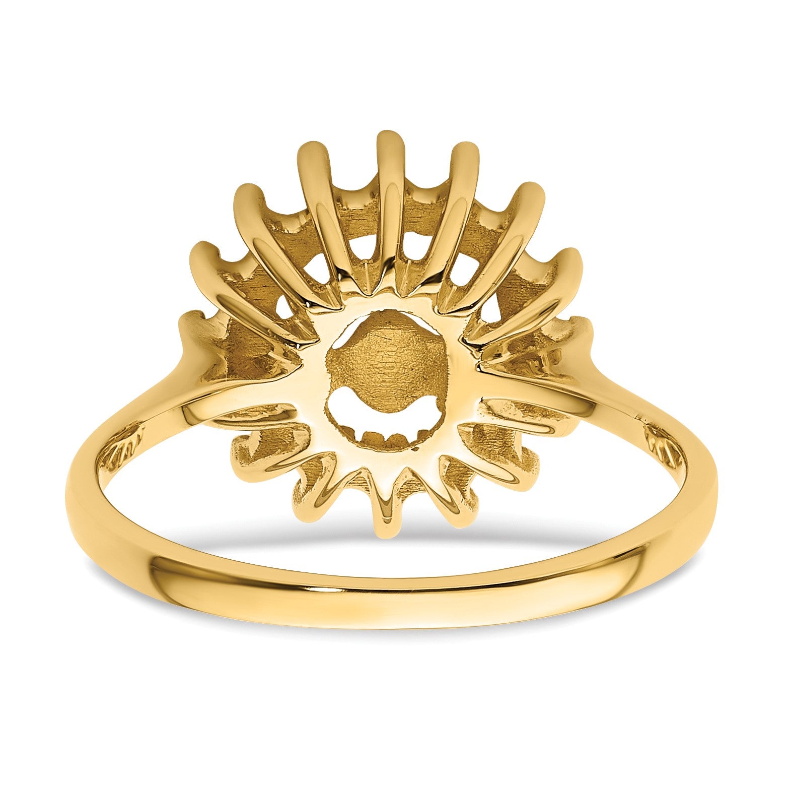 14k Hold 7.5mm Pearl and 16-1.5mm Stones Ring Mounting