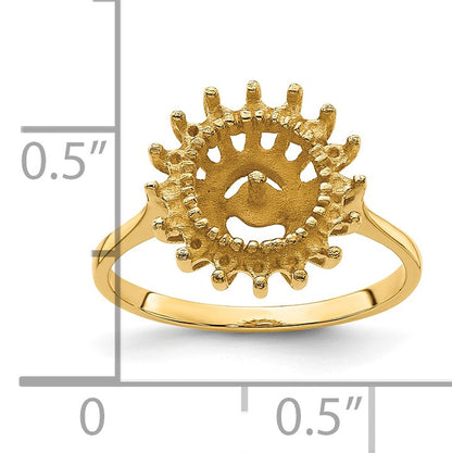 14k Hold 7.5mm Pearl and 16-1.5mm Stones Ring Mounting