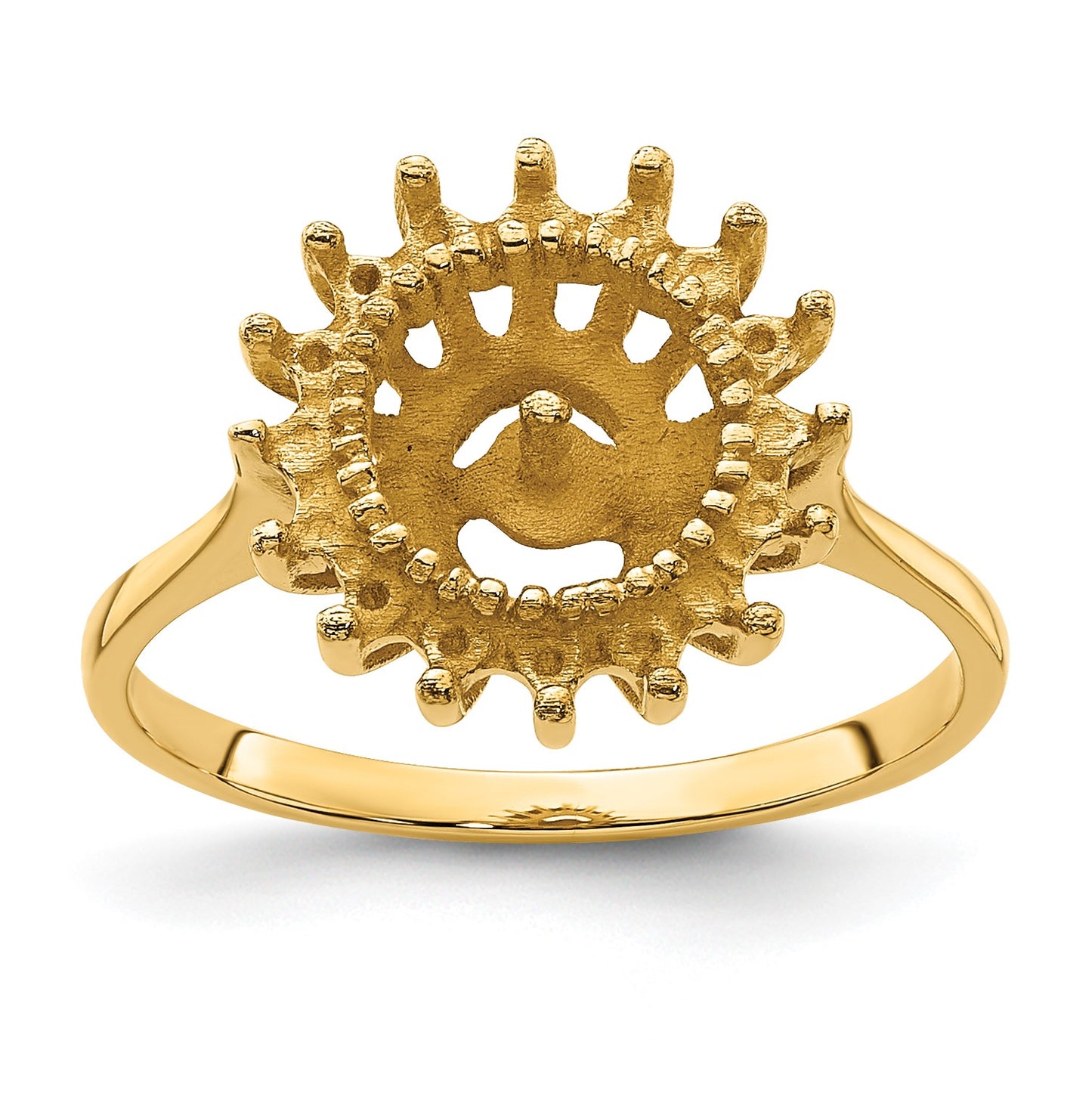 14k Hold 7.5mm Pearl and 16-1.5mm Stones Ring Mounting