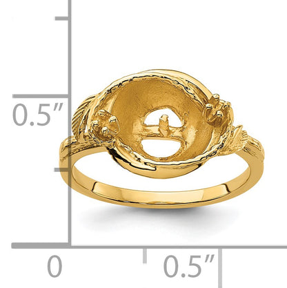 14k Holds 7.5mm Pearl and 2-1.3mm Stones Swirl Ring Mounting