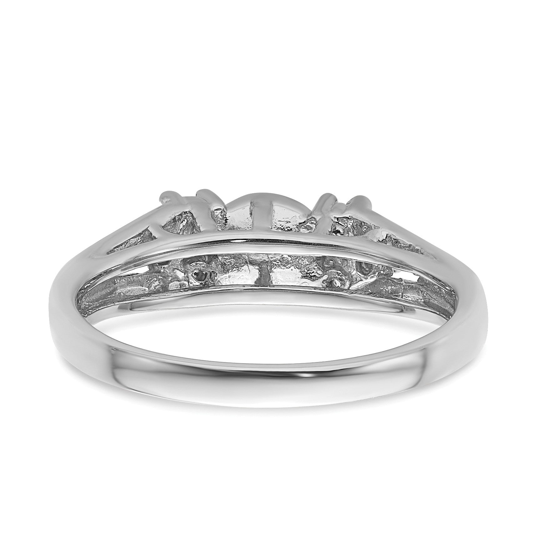 14k White Gold Holds 6mm Pearl and 6-1.5mm Stones Ring Mounting