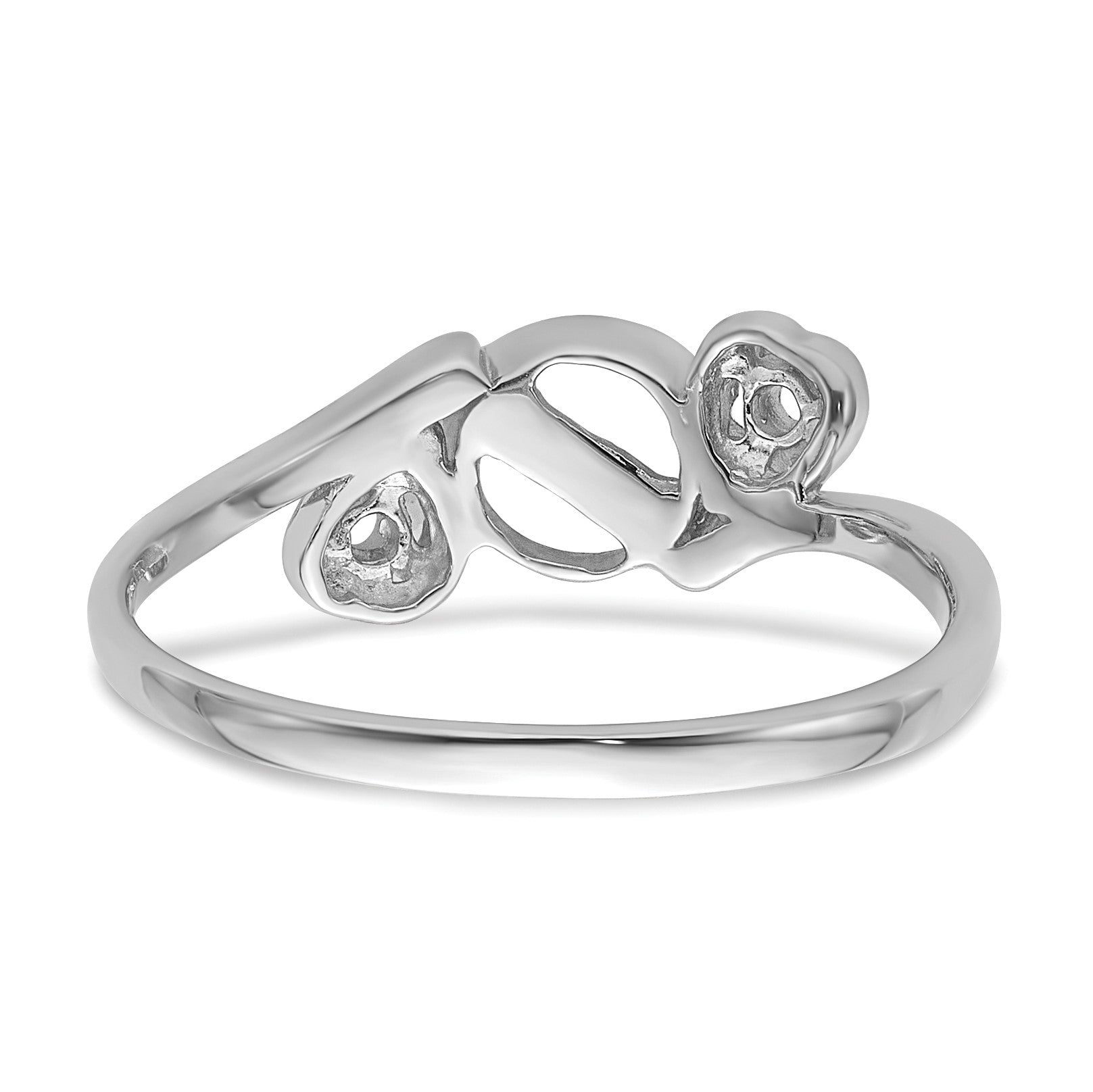 14k White Gold Holds 7mm Pearl and 2-1.7mm Stones Ring Mounting