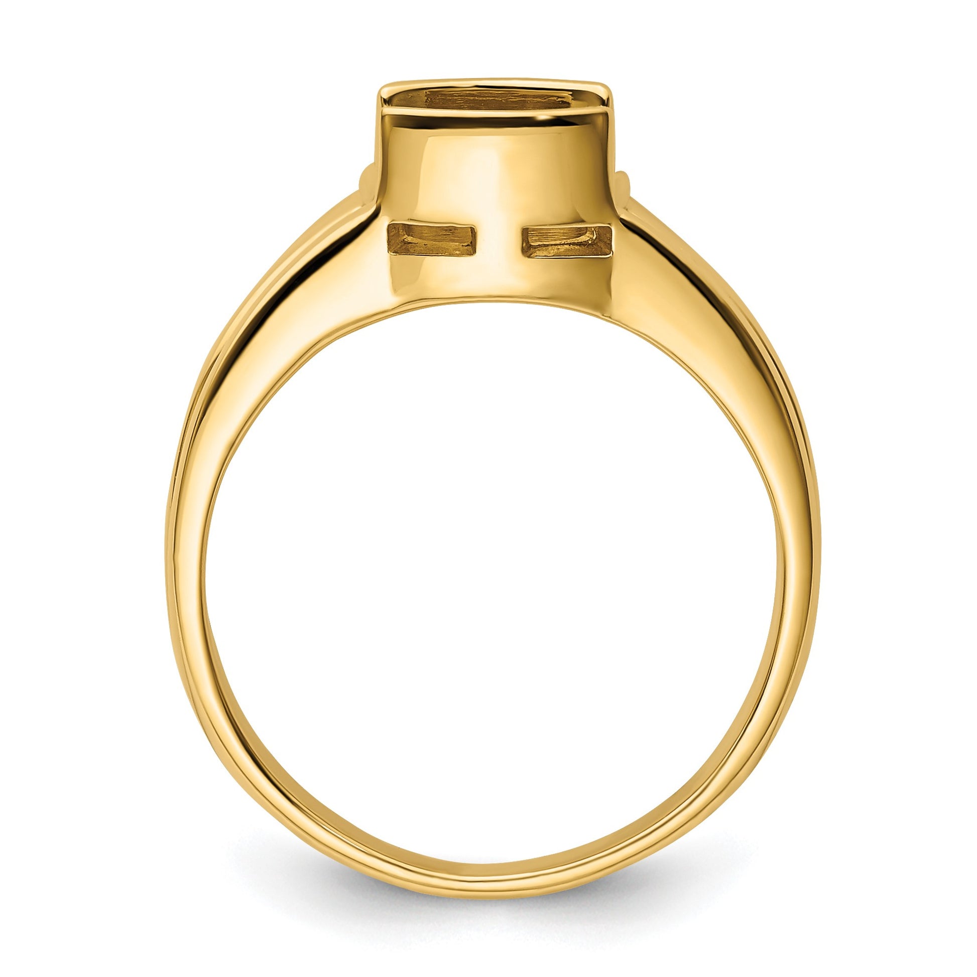 14k Holds 8x6mm Oval Gemstone East-West Ring Mounting