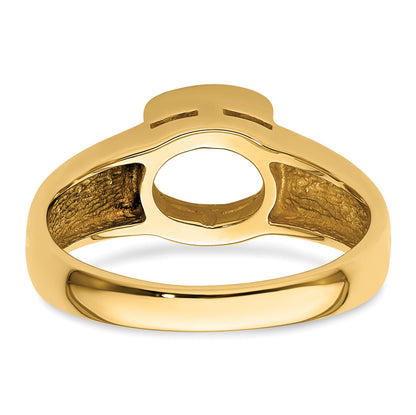 14k Holds 8x6mm Oval Gemstone East-West Ring Mounting