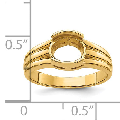 14k Holds 8x6mm Oval Gemstone East-West Ring Mounting