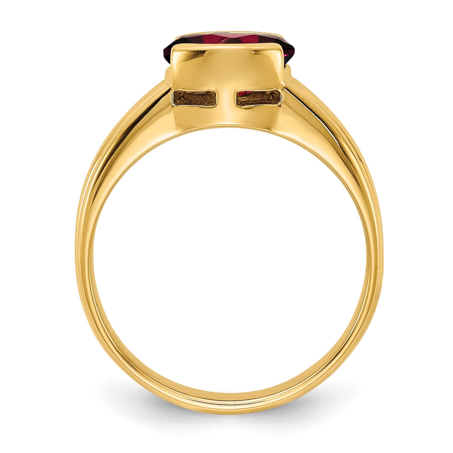 14k 8x6mm Oval Garnet East-West Ring