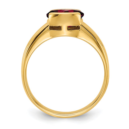 14k 8x6mm Oval Garnet East-West Ring