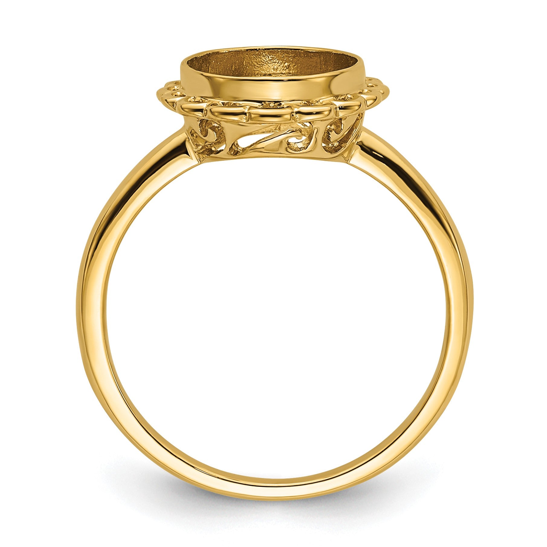 14k Holds 10x8mm Oval Gemstone Ring Mounting