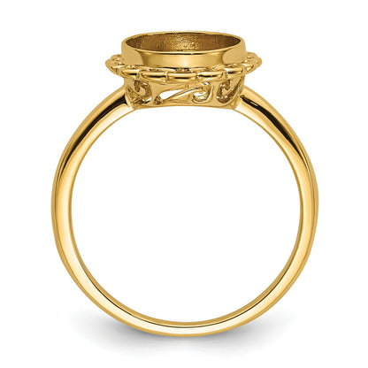 14k Holds 10x8mm Oval Gemstone Ring Mounting
