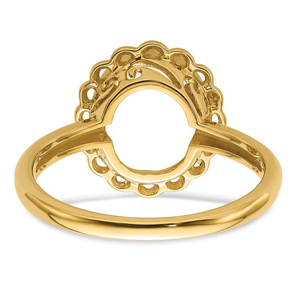 14k Holds 10x8mm Oval Gemstone Ring Mounting